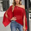 Women's Loose Chiffon Sleeve Blouse, Color Casual Top for Summer