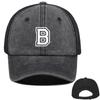 White Hollow Letter A-Z Print Adjustable Mesh Cap Man Caps Leisure Unisex Snapback Baseball Cap Ideal Choice For Outdoor Sports