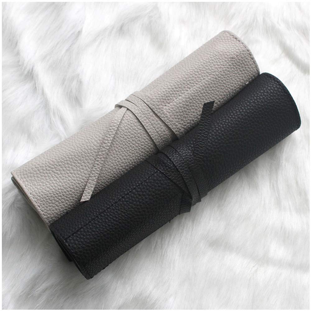 Dekori Makeup Brush PU Leather Cosmetic Case with Large Portable Makeup Brush Organizer and Multifunctional Travel and Portable for Holds 10 Brushes