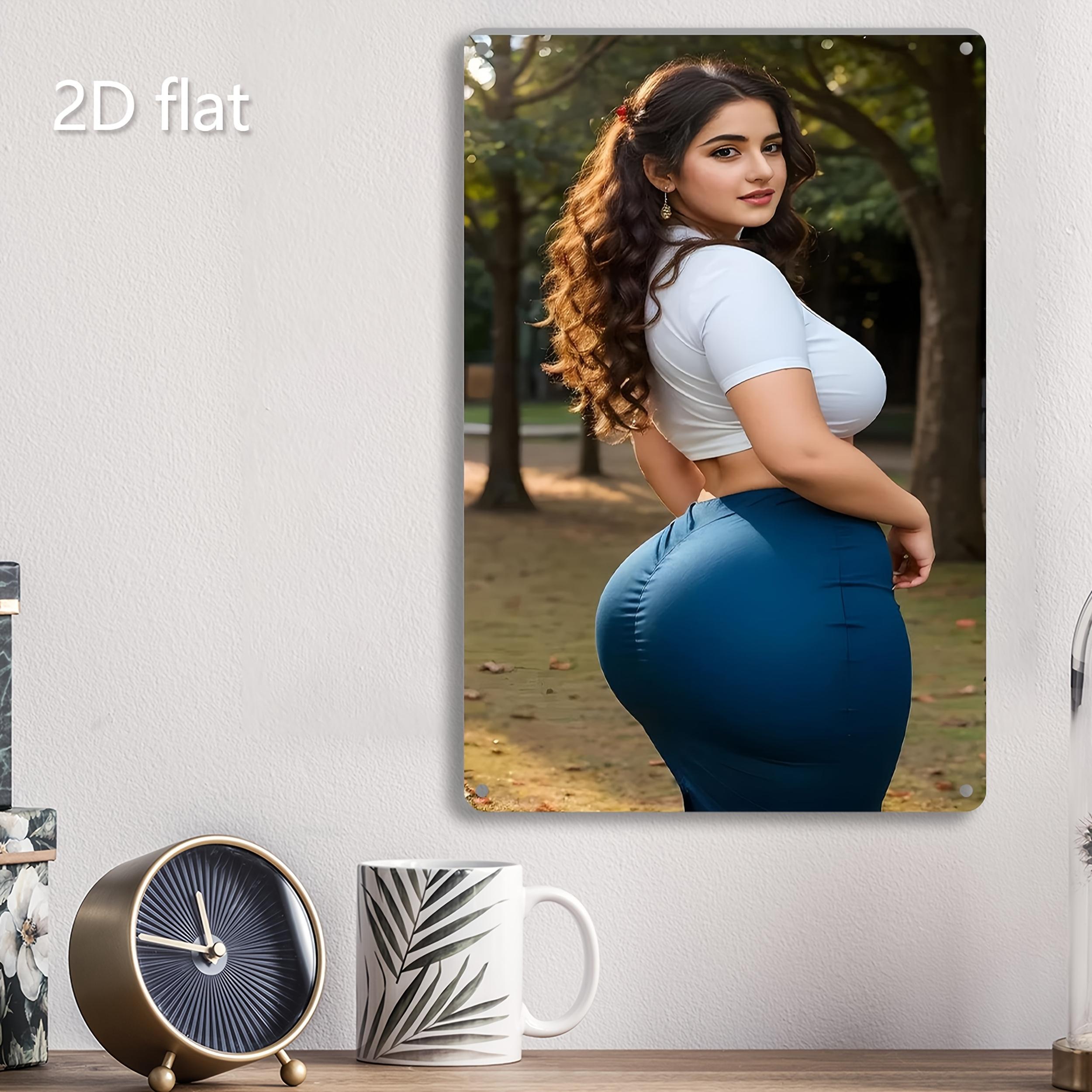 

Alfame Vintage Woman Metal Tin Sign D Wall Art Weatherproof Flat Poster for Home Office Garden Decor 20x30cm
