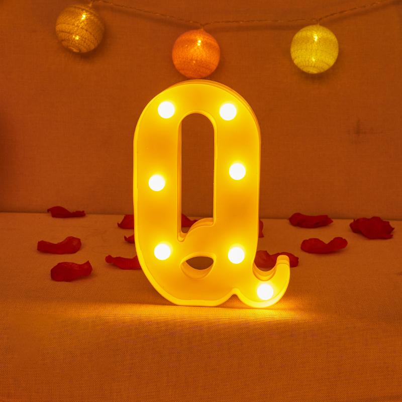Alphabet Letter LED Lights Luminous Number Lamp Decor Battery Night Light for Home Wedding Birthday Christmas Party Decoration KTY