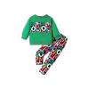 Autumn and Winter Girls' Round-neck Long-sleeved Color-blocked Tops and Letter-printed Trousers Two-piece Set