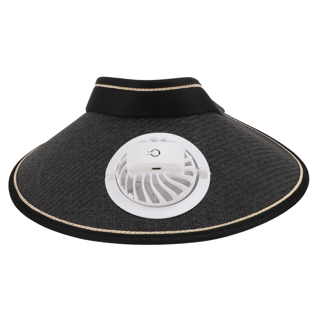 Fan Hat USB Rechargeable 300mah Elastic Band Angle Adjustable Extra Large Brim Fan Cap for Travel Beach