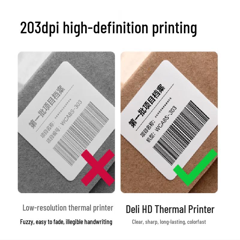 Deli GE130W Thermal Label Printer CN plug (adapter included)