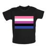 LGBT Fluid Geschlechtsflaggen - Kinder Baby Kinder Jungen Mädchen Unisex T-Shirt / Body - Queer Pride Non-Binär