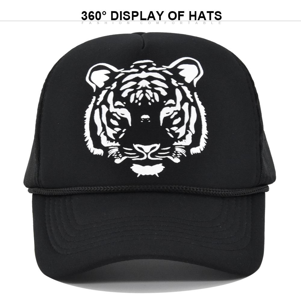 Summer Tiger Print Mesh Baseball Cap For Men Women High Quality Breathable Adjustable Outdoor Running Sports Sun Visor Hat