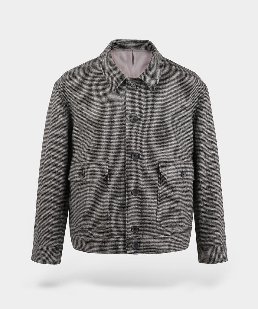 Birbante Heritage Houndstooth Blouson Jacket - Beige
