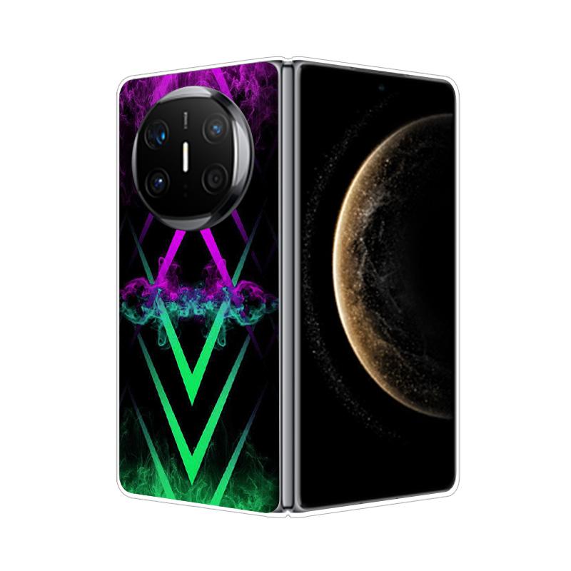 Clear Hard PC Phone Case For Honor Magic V3 Vs3 V2 VS2 Folding Transparent Flower Pattern Cover For Huawei Mate X6 X5 X3 X2 Capa