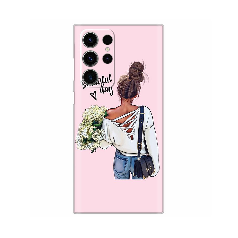 For Samsung S23 Ultra Funda Cute Cartoon Slim Clear Soft TPU Back Phone Cover For Samsung Galaxy S23 Plus S23 S 23 Bumper Cases