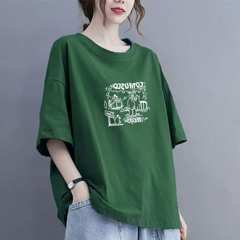 2025 Sommer Neues Kurzarm Damen Baumwolle Lässig Atmungsaktiv T-Shirt