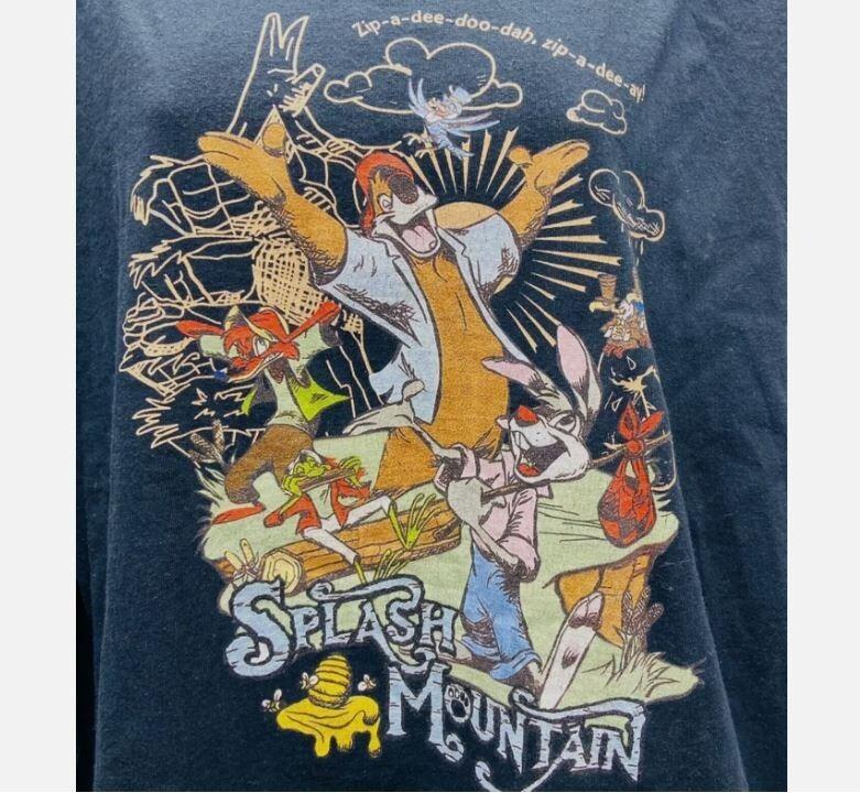 Splash Mountain Song of the South T Shirt Black Cotton Size S M L 2345XL Unisex T-Shirt L
