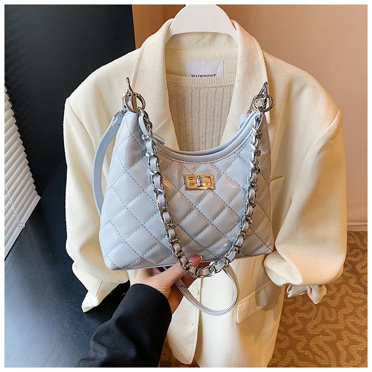 

Rhombus chain bag women s summer new niche messenger bag high-end shoulder dumpling bag синій
