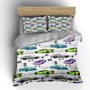 Racing Cars Pattern Design Set  Kid'S And Adults' Bedroom Decor, Exquisite Three-Piece Bedding Set Gift