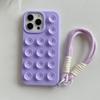 Fashion 3D Cute Candy Liquid Silicone Suction Cup Case For iPhone 16 15 14 Plus 11 12 13 Pro Max Soft Lanyard Wrist Strap Cover