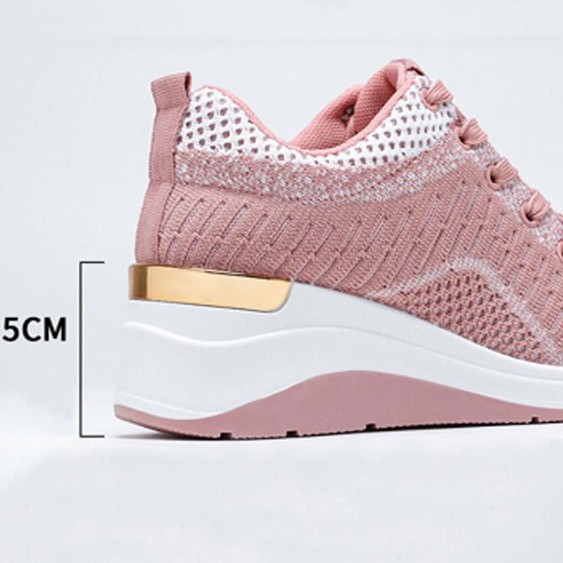 Autumn Thick Sole Sneakers Fashion Flat Sneakers Women Heightening Breathable Vulcanized Shoes Running Shoes Zapatillas Female