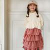 ANKRT Herbst-Winter Eltern-Kind Japanisch-Koreanischer Stil Mädchen Weihnachten Spitze Rot Kariert Kleid