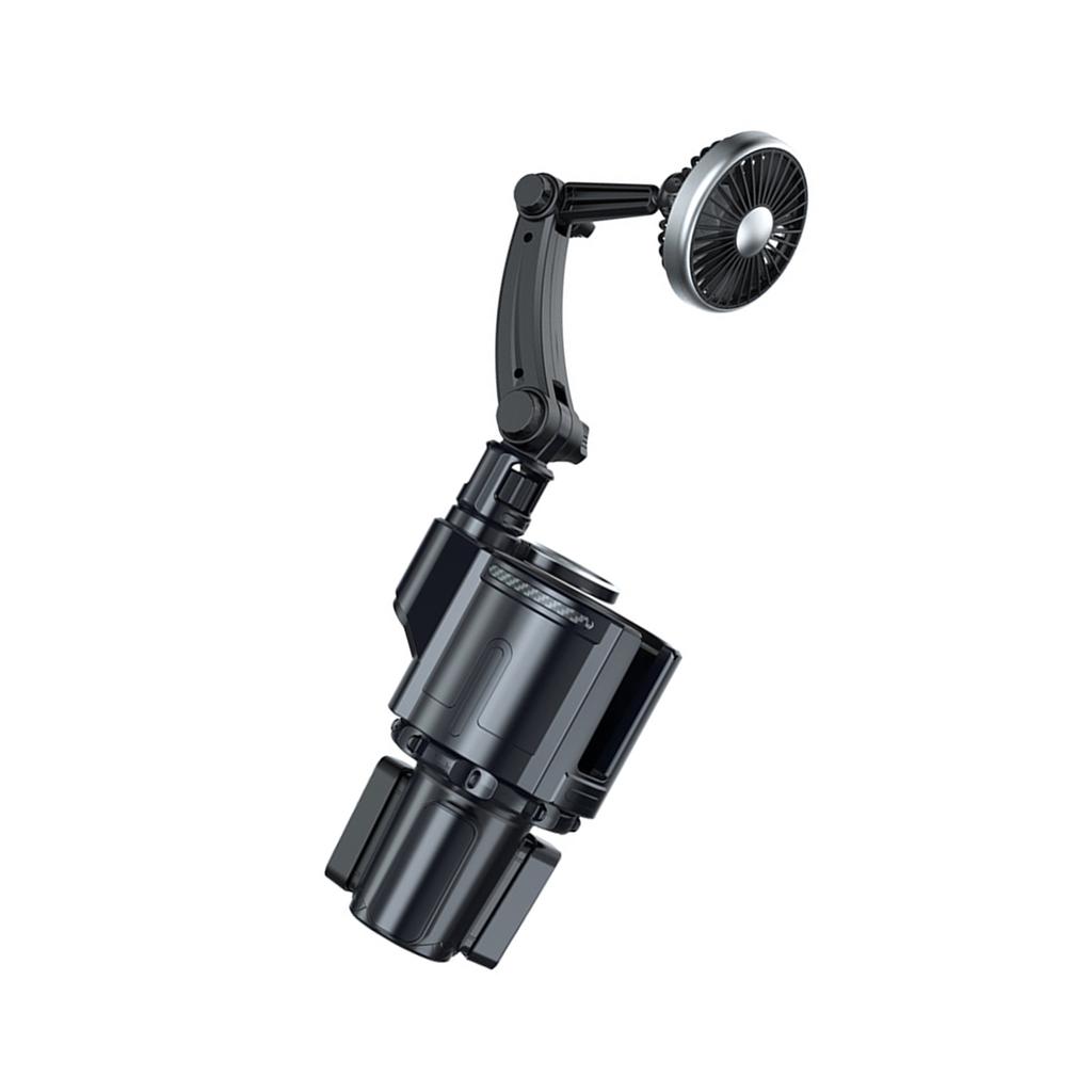 Multifunctional Car Cup Holder Car Fan with Atmosphere Light 3 Speed Wind Adjustment Plug and Play