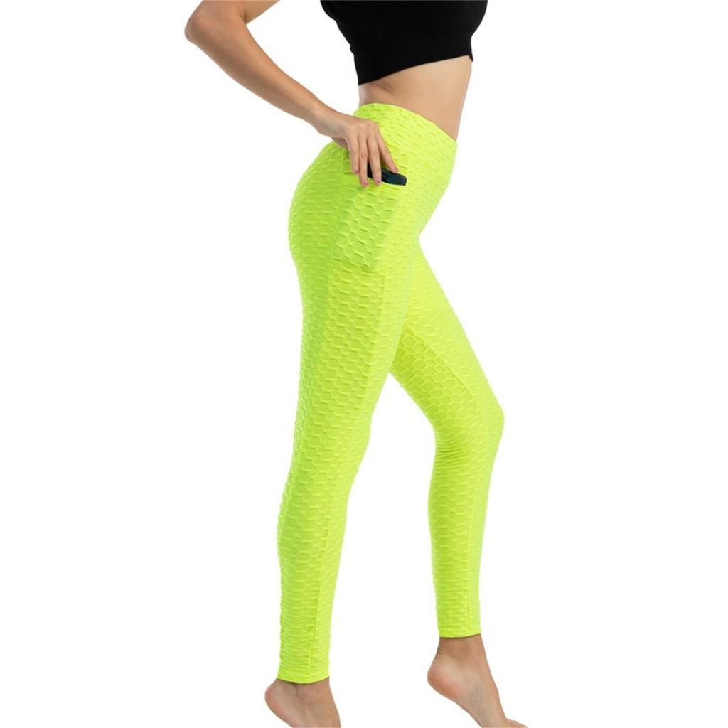 Women's Butt Lift Leggings High Waisted Tummy Control Workout Yoga Pants with Pockets Textured Scrunch Booty Lifting Tights