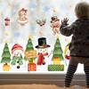 Festive Merry Christmas Wall Stickers with Snowmen & Gingerbread Removable Self-Adhesive for Kids Room Shop Restaurant Decor