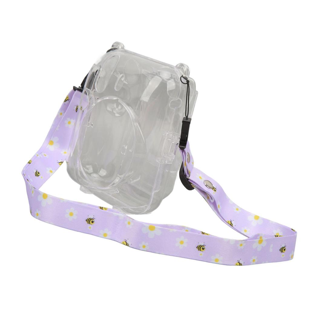 Instant Camera Case Kit Shoulder Strap Sticker Camera Case Durable Camera Protective Clear Case for Instax Mini 12