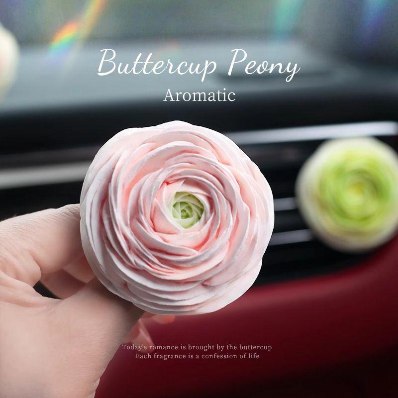 Air Outlet Flower Aromatherapy Car Decoration Gardenia Tulip Rose Peach Blossom Car Perfume Fragrant Stone Pendant