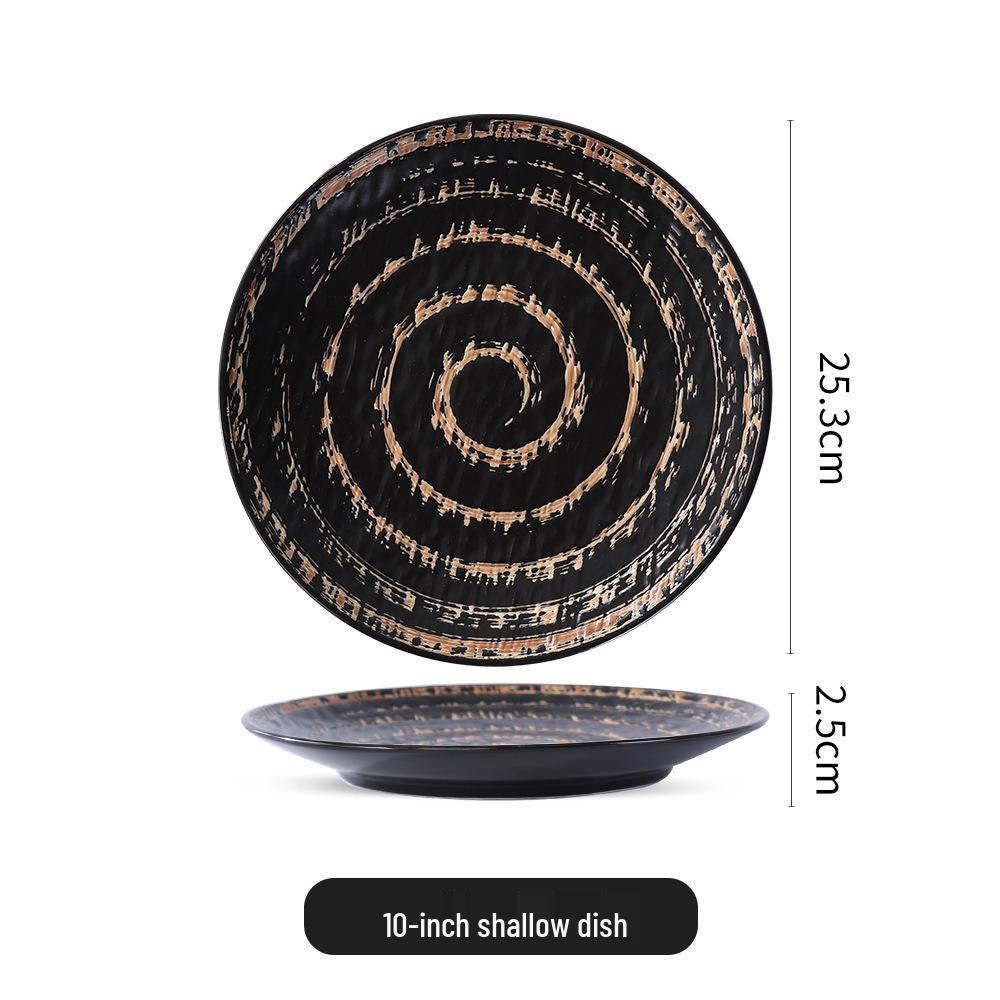 Retro Japanese Ceramic Steak and Sushi Plate