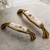 Vintage Ceramic Handle Antique Bronze Cabinet Pull Knob Wardrobe Closet Cupboard for Furniture Hardware Accessories Door Handles