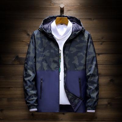 Jacket Trench Coat Men's Coat Spring and Autumn Men's Clothing Casual Couple Outdoor Camouflage Jacket Korean Version Slim Coat