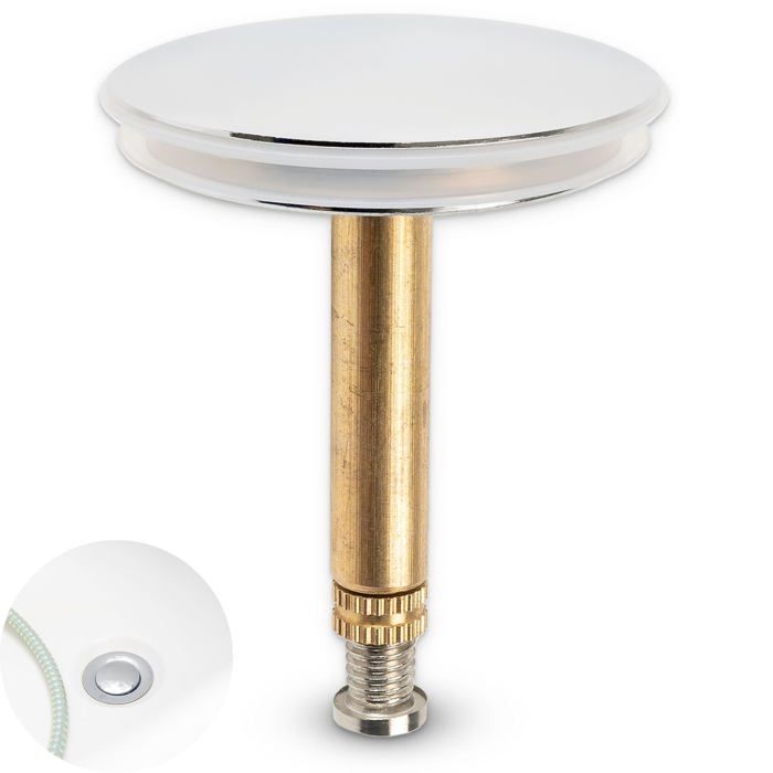 Bouchon de baignoire - AIMOONSA - Ø43 mm - Laiton massif - Joint silicone - Hauteur réglable 32-52 mm