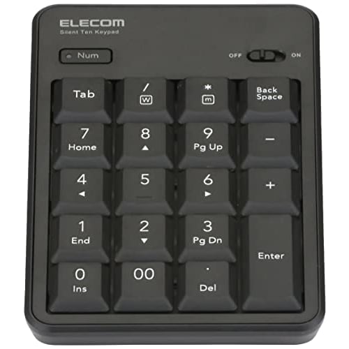 ELECOM USB Numeric Keypad Wireless Quiet Antibacterial Compatible with Windows/Chrome OS/macOS Black TK-TDM022SKBK