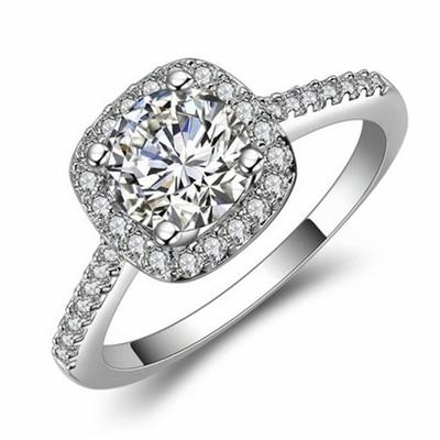 Elegant Zircon Engagement Rings for Women Stylish European American Fashion Jewelry Gift