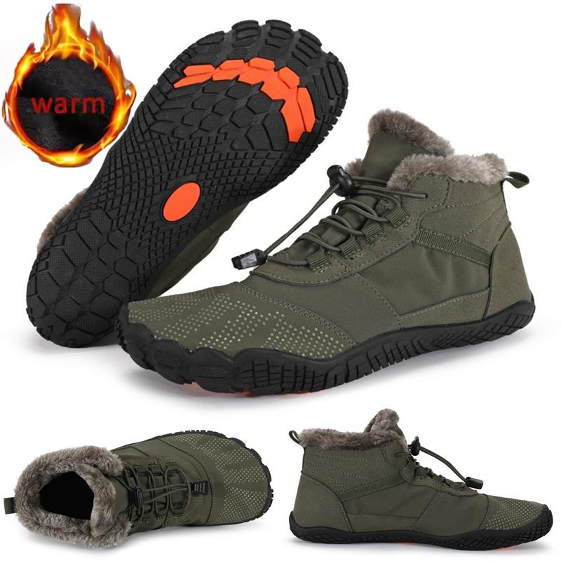 Snow Boots Men Winter Boots Woman Waterproof Warm Barefoot Boots Outdoor Anti SlipTrekking Hiking Shoe Warm Work Shoe Cold-Proof