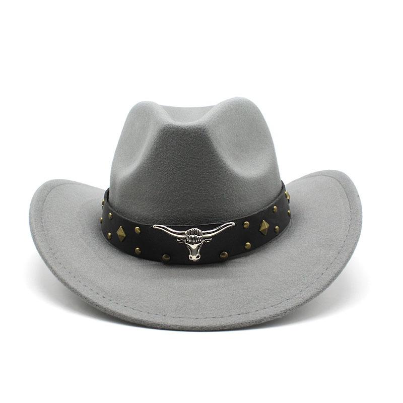Western Cowboy Hat Vintage Jazz Hat Men And Women Wool Top Hat Felt Hat