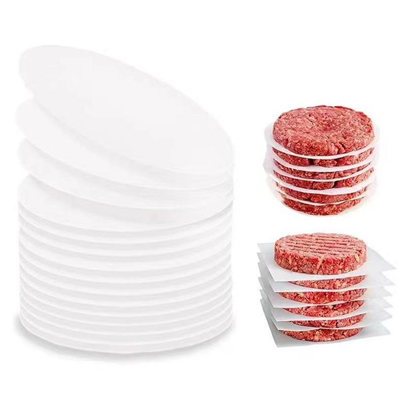 Disposable Premium Hamburger Patty Separation Pads 11Cm Round Square Hamburger Food Pads Paper Non-Stick Oil Paper Baking Paper