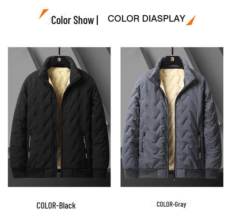 Herren Winter Kurze Lammfell Baumwolljacke - Winddicht, Warm Business Casual Mantel