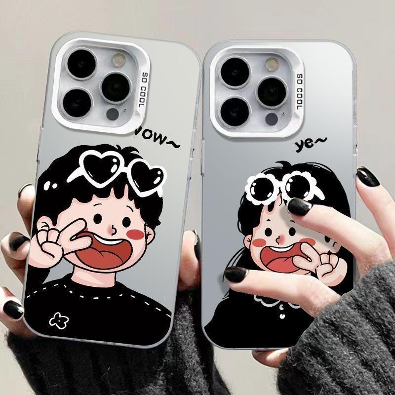 Bier Couple Applies Apple 16promax Mobile Phone Case iPhone14 Simple Wind 13 Personality 15 Creative Xr Hard