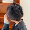 Korean Style Fluffy Feather Hair Claw Elegant Women Hairgrips Satin Triangle Shark Clip  Party