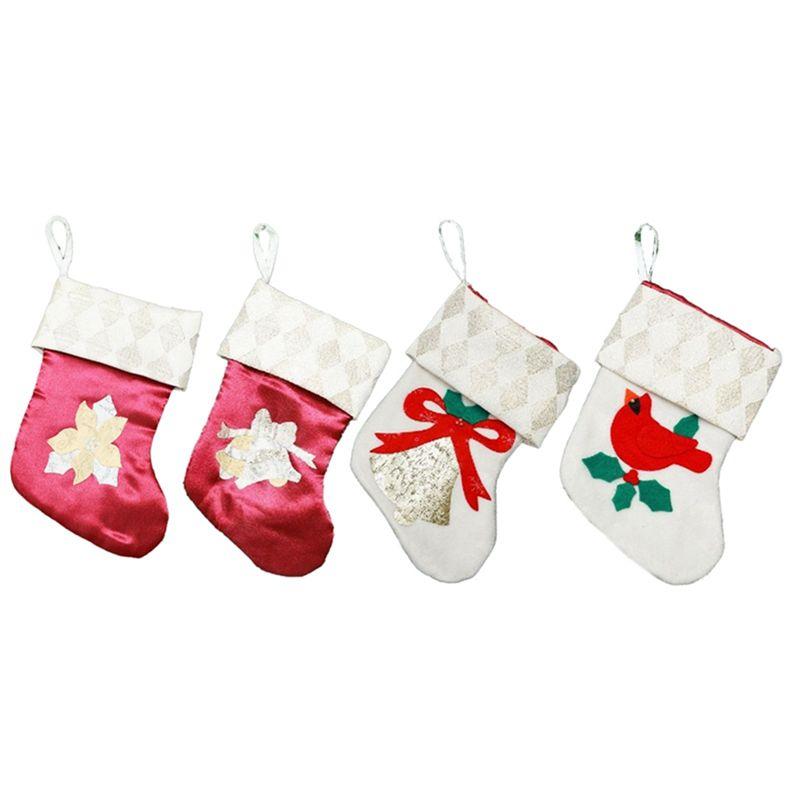 A20F-Christmas Stocking Christmas Tree Hanging Stockings Pendant Christmas Candy Bag Christmas Hanging Socks Cartoon Stocking