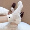 White Boneless Short Socks for Children, Summer Lightweight Style, Heart-shaped Mesh Breathable Socks, Invisible Socks
