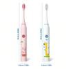 Cartoon Children Electric Toothbrush Cartoon Kids With Replacement Head Ultrasonic IPX7 Waterproof Rechargeable Sonic Toothbrush