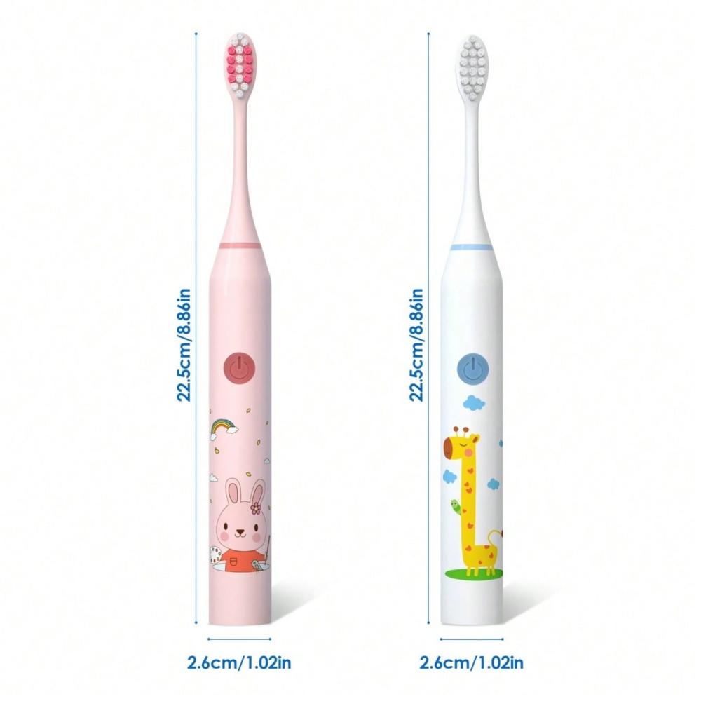 Cartoon Children Electric Toothbrush Cartoon Kids With Replacement Head Ultrasonic IPX7 Waterproof Rechargeable Sonic Toothbrush
