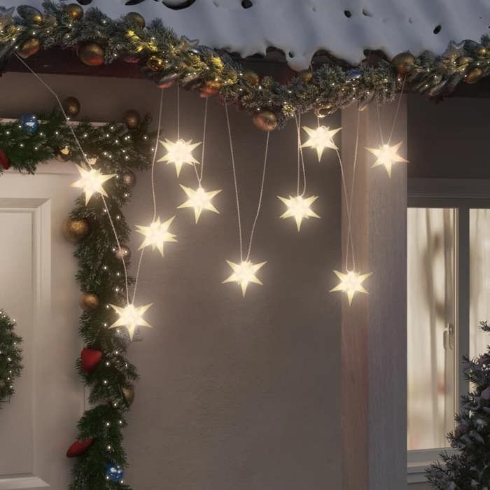VidaXL Lumière de Noël 10 LED, Éclairage d'Étoile de Noël Suspendu, Décoration Lumineuse de Noël Fête Intérieur Extérieur, 356203