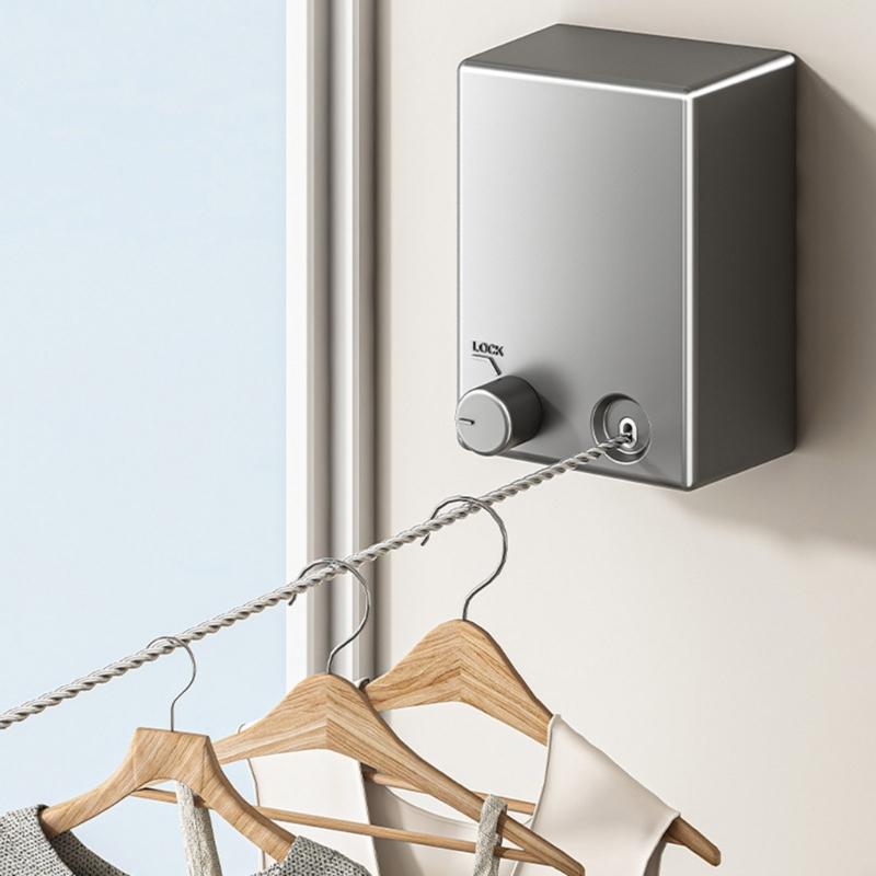 Multipurpose Retractable Clothesline Invisible Wire Rope Wall Mounted Clothes Line for Hanging Diapers and Socks