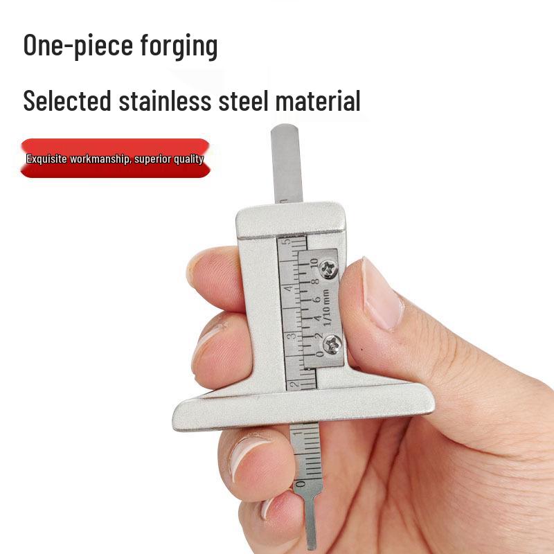 5cm Nerezový měřič hloubky dezénu pneumatik (0-50 mm)
