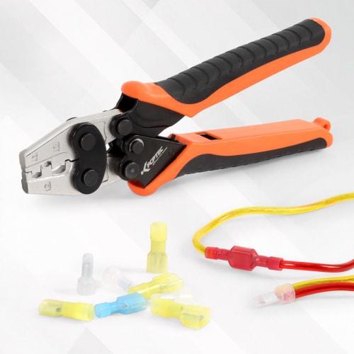 KF CPTEC Crimping Tool, SK-125, for Insulated Closed-End Connectors, CE-1/CE-2/CE-5, Ratchet Type, Lightweight, Compact, for Electrical and Wiring Ins