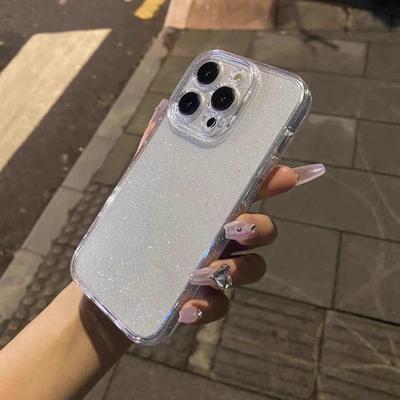 Soft Glitter Transparent Phone Case For iPhone 17 11 12 13 14 15 16 Pro Max 14 15 16 Plus Shockproof Silicone Clear Bumper Cover