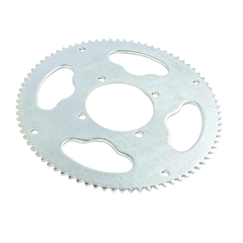 Steel 25H Rear Chain Gear 80T with 54 Mm Center Bore, 4 Bolt Mount and Silver Finish, Replacement Drive Wheel for Mini Bike Chain System Service