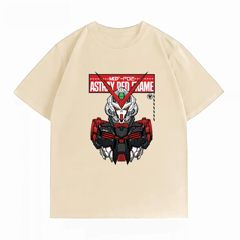 Unisexs Clothing New 100 Cotton Summer TShirt Gundam Unisexs TShirt Astray Red Frame Print Casual Unisexs TShirt