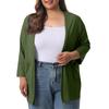Women's Fall And Winter Fashion Casual Soild 3/4 Sleeve Mid-Length Cardigan Jacket