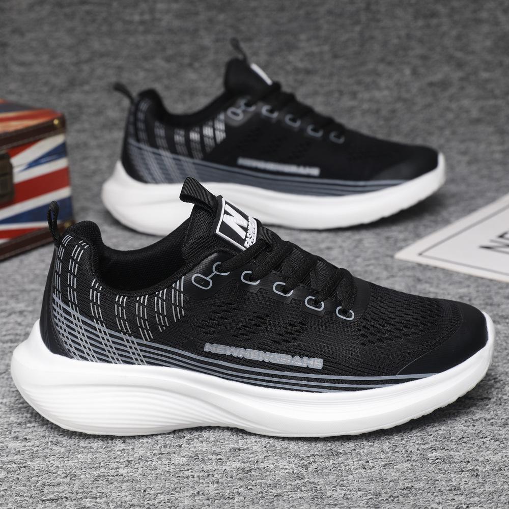 

2025 новые мужские туфли повседневная обувь универсальная модная спортивная обувь легкая сетчатая дышащая пара кроссовок женская обувь 36 чёрный